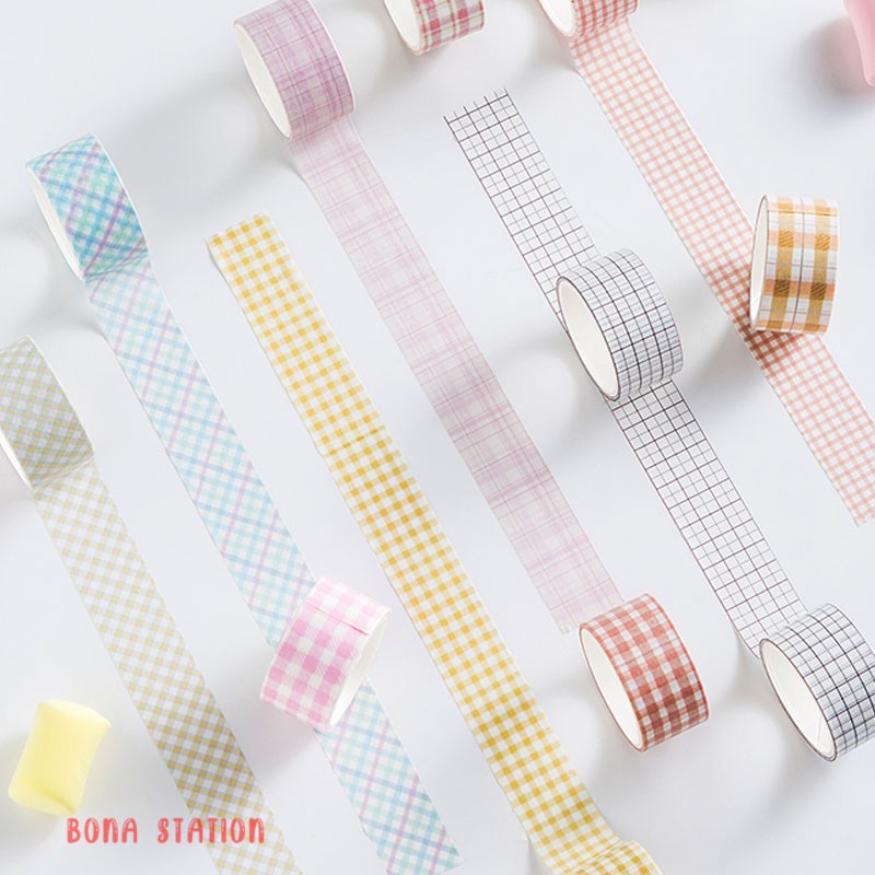 Bộ 4 cuộn washi tape trang trí Sọc size 2cm x 2m | BSW032