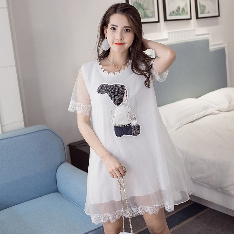 (oder) Váy đầm bà bầu ren hàn quốc