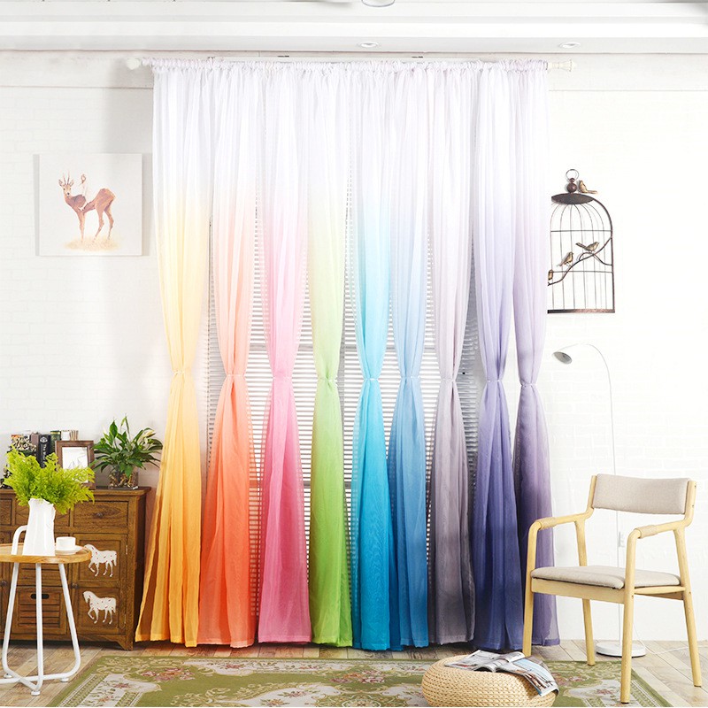 ( HÀNG có sẵn ) rèm cửa sổ vải tuyn màu gradient
