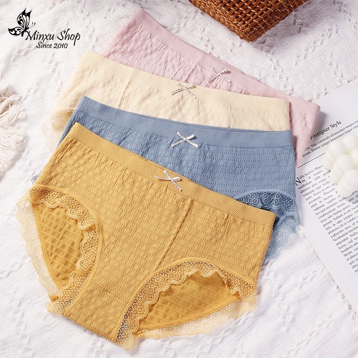 Quần lót nữ cotton nhún vải mềm ôm bụng nâng mông, quần chíp thông hơi co giãn 4 chiều Minxu shop mã 088