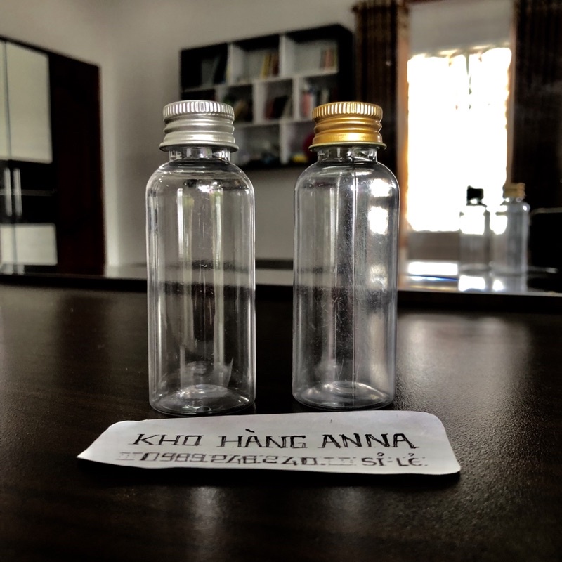 Chai Nhựa Pet Nhỏ Nắp nhôm - Lọ chai Trong suốt 20ml/ 30ml/ 50ml/ 70ml/ 100ml nắp vàng/ bạc/ bật chiết mỹ phẩm