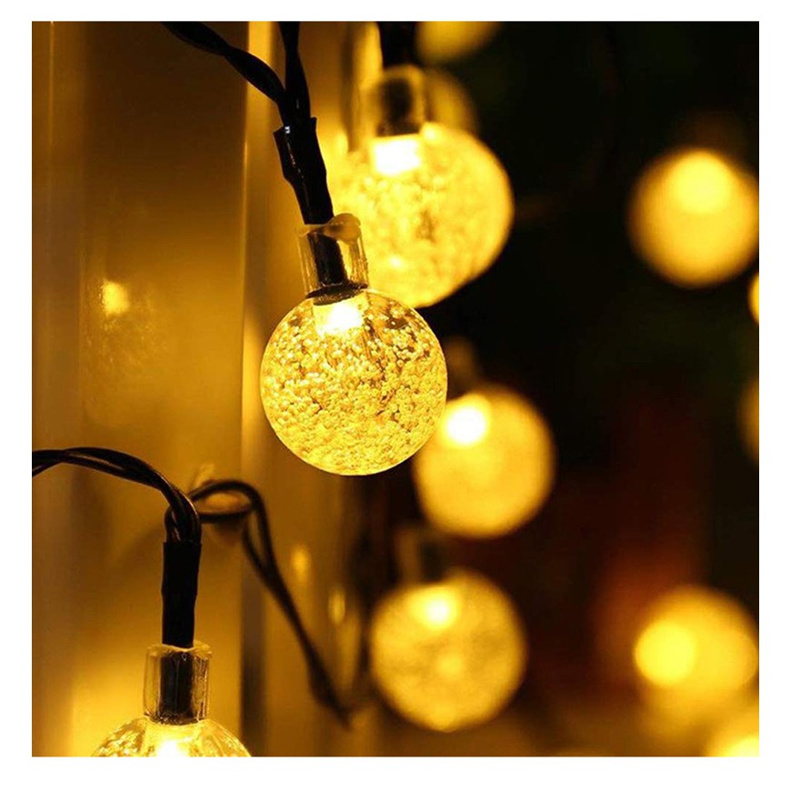 Dây Đèn Led Trang Trí Cherry Ball Bi Bọt Dài 10m Bóng Pha Lê Cắm Điện Có Phích Nối Dài Dây - Đèn Trang Trí Noel