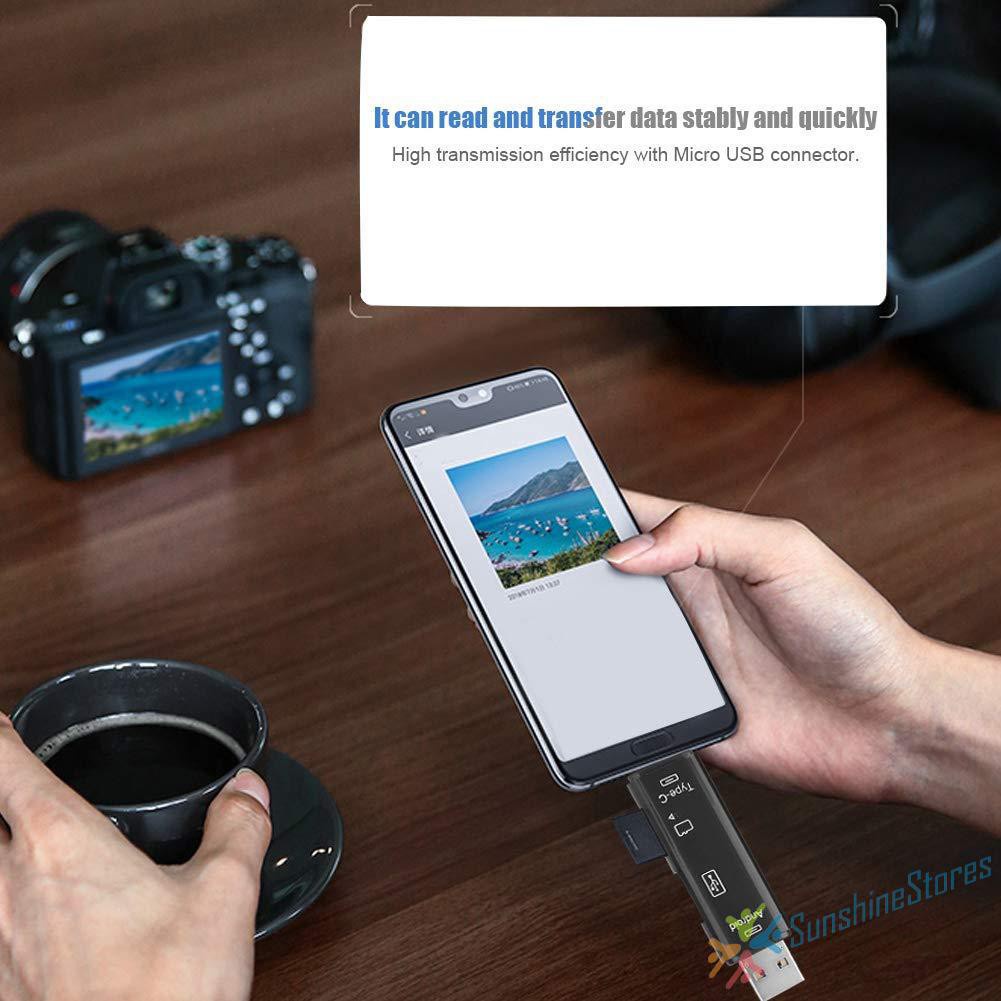 Đầu Đọc Thẻ Nhớ Micro Usb Otg 5 Trong 1 Cho Điện Thoại Laptop | BigBuy360 - bigbuy360.vn