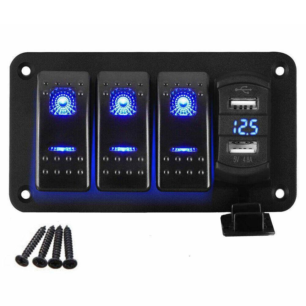 Cầu Dao Kỹ Thuật Số Cổng USB Kép 12V / 24V DIY Cho Xe Hơi