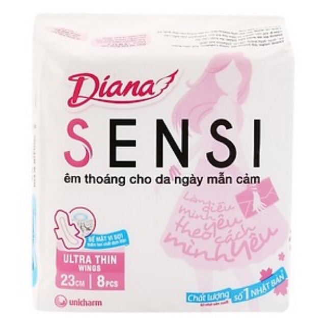 Băng Vệ Sinh Diana Sensi Siêu Mỏng Cánh (Gói 8 Miếng)