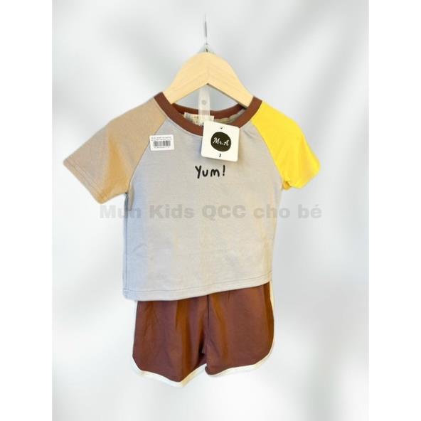Bộ áo thun ngắn tay thể thao + quần ngắn phong cách Hàn Quốc  dành cho bé