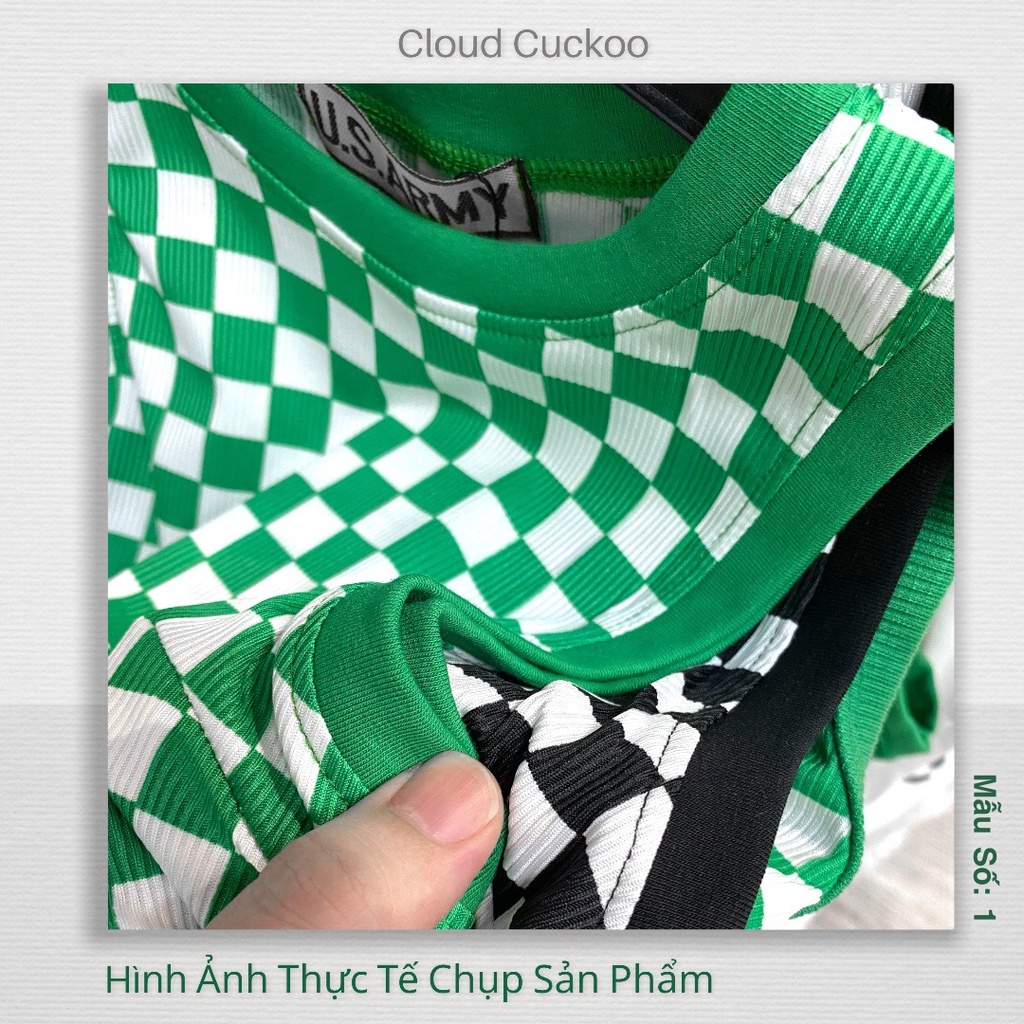 Áo Thun Crop Top Sát Nách Phong Cách Ô Vuông Kẻ Caro - Mã Số: SN03063.