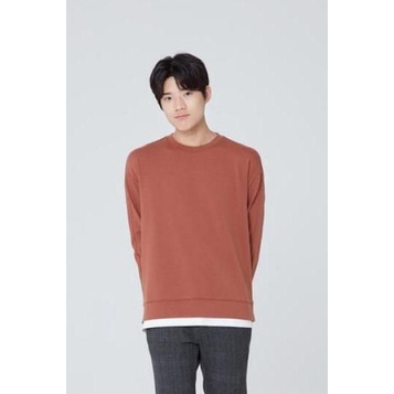 Áo sweater Mind Bridge trơn vạt áo 2 lớp