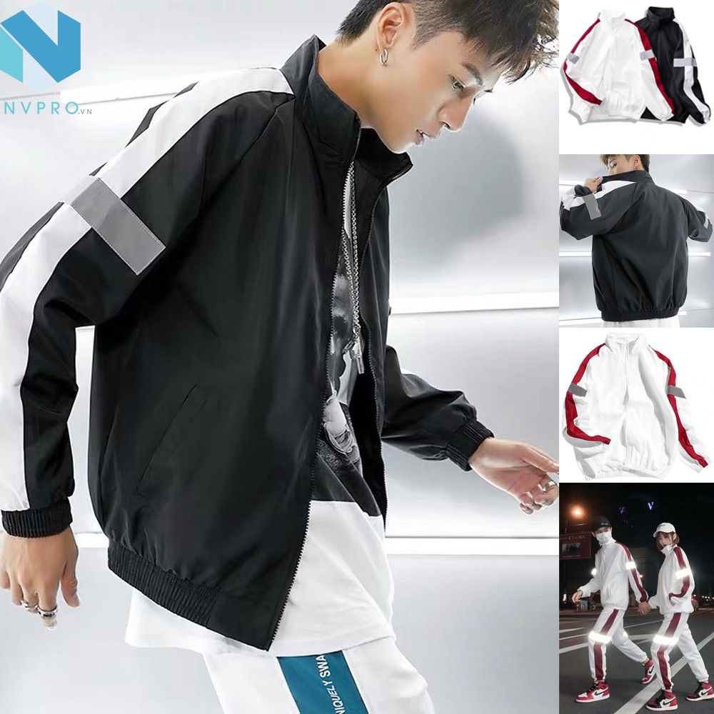 Áo khoác dù nam nữ phản quang form 70kg bận thoải mái M042 dù 2 lớp