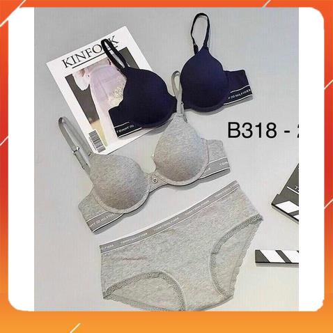 [2 màu] Set bộ đồ lót nữ cotton Tommyyy cao cấp áo có gọng đệm mút mỏng form cực chuẩn B24030