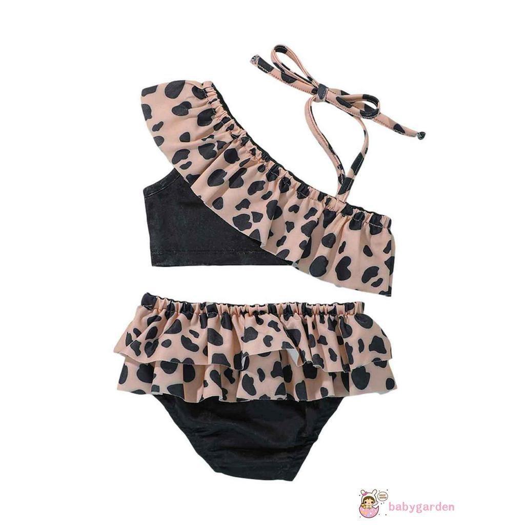 Bộ Đồ Bơi Hai Mảnh Với Họa Tiết Da Báo / Hoa Dành Cho Bé Gái Từ 1-6 Tuổi