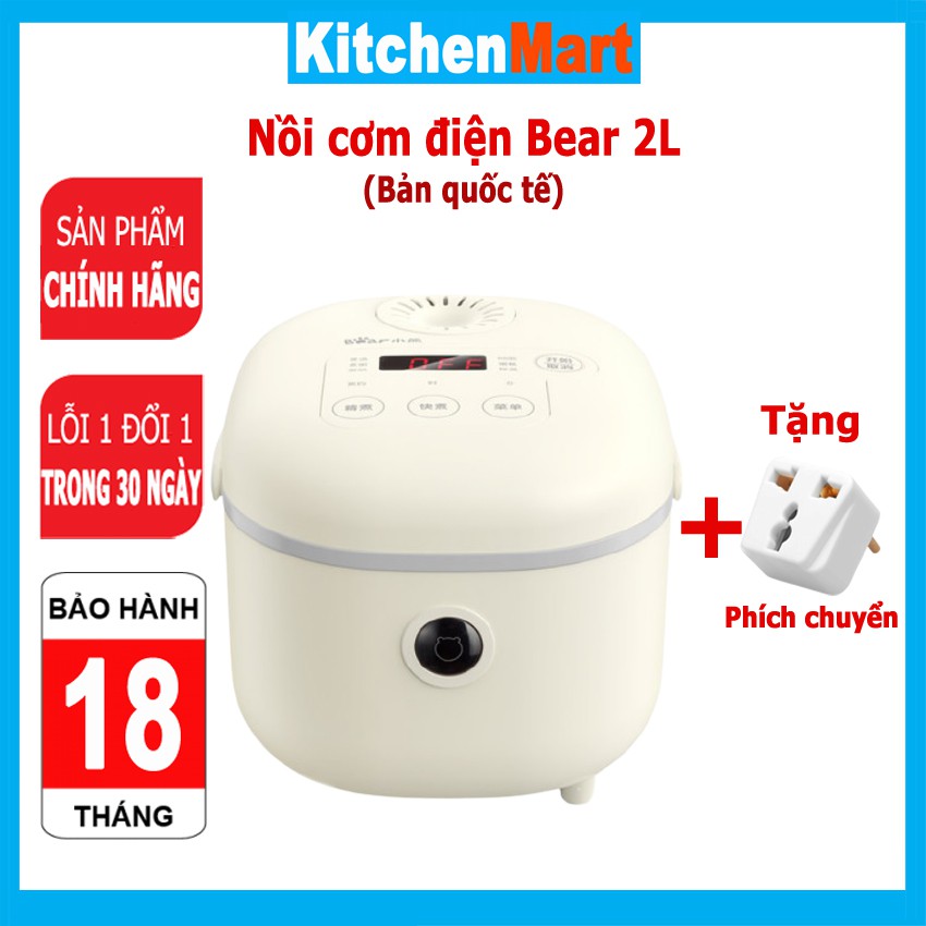 Nồi cơm điện mini Bear DFB-B20A1 dung tích 2L công suất 350W, 8 chế độ nấu thông minh giữ ấm 24h - KitchenMart | BigBuy360 - bigbuy360.vn