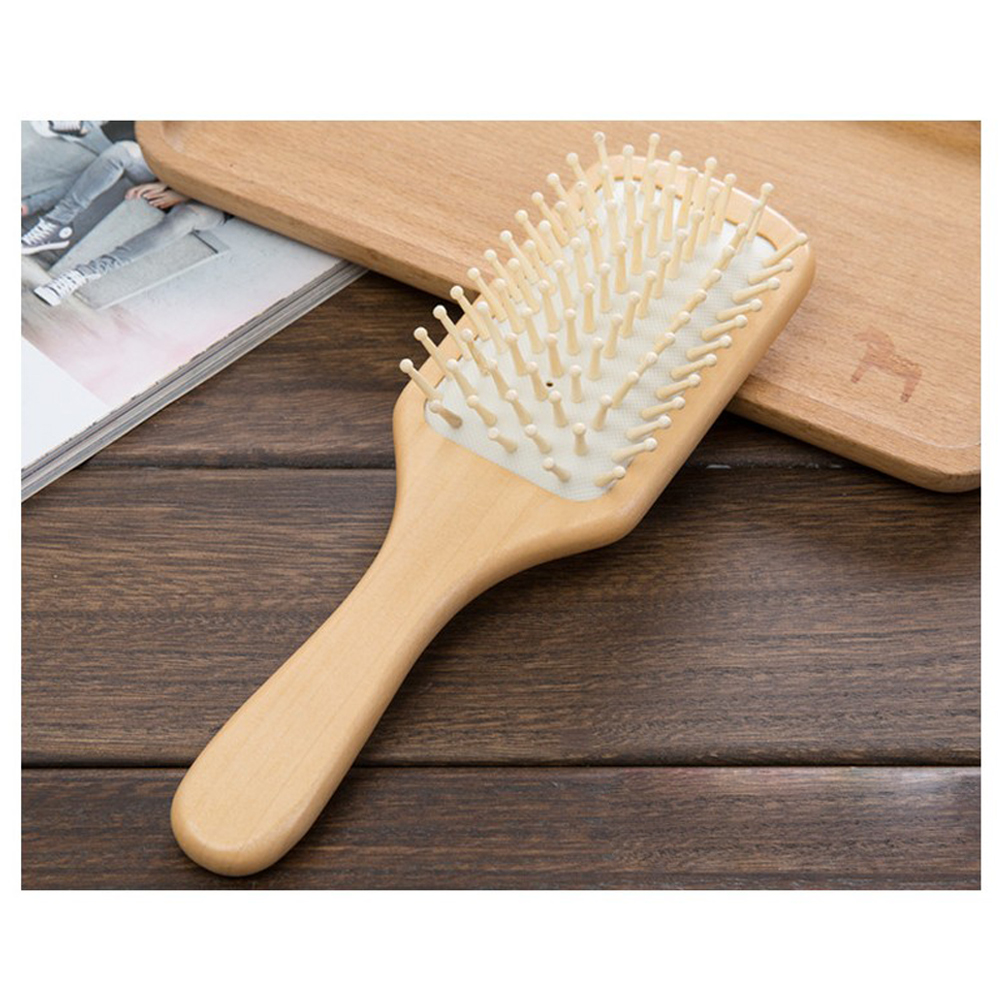Lược Chải Tóc Có Túi Khí Tay Cầm Bằng Gỗ Nhiều Màu Sắc Chống Tĩnh Điện