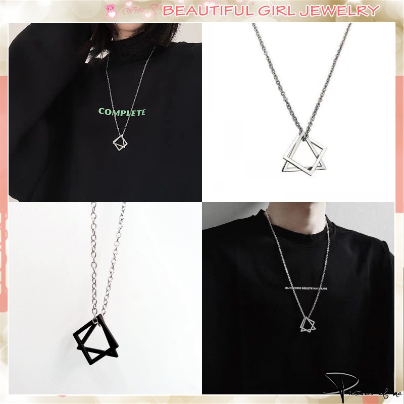 Dây chuyền mặt hình tam giác bằng thép không gỉ màu đẹp hợp thời trang