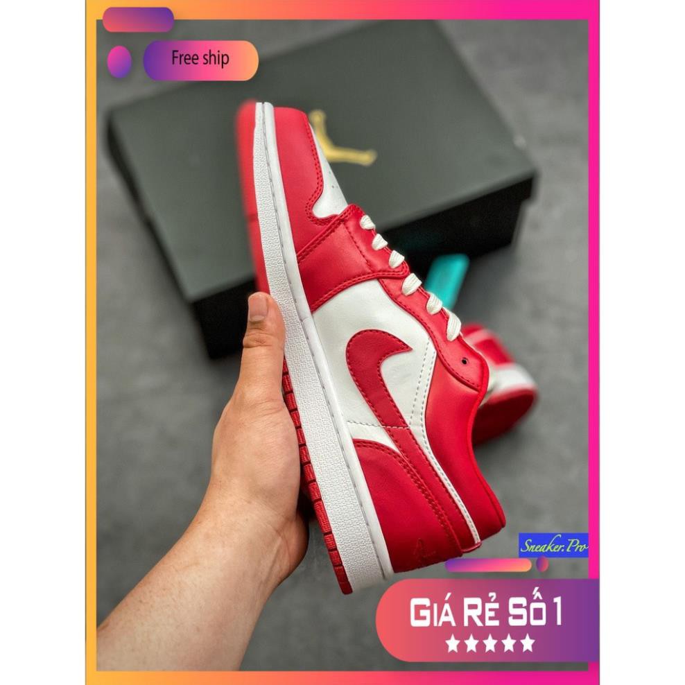 (FULL BOX + QUÀ TẶNG) Giày thể thao Air Jordan 1 Low Gym Red White thấp cổ siêu đẹp dành cho nam và nữ