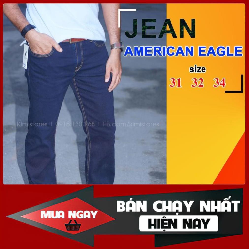 Quần Jeans nam American Eagle ống đứng, dáng suông, co giãn nhẹ. Hàng xịn Made in Cambodia