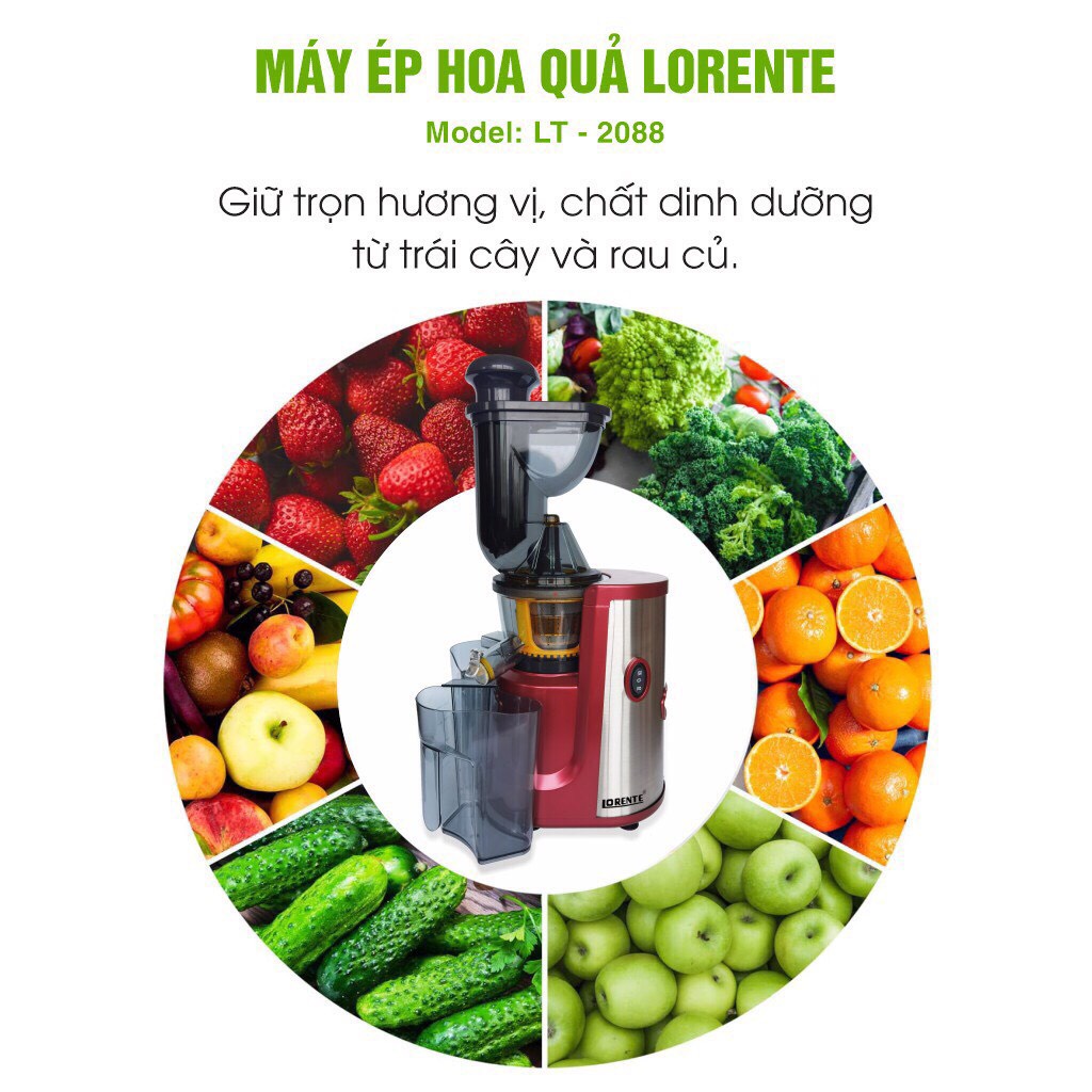 Máy Ép Hoa Quả Lorente LT-Máy Ép Chậm Lorente-2088 Hàng Chính Hãng