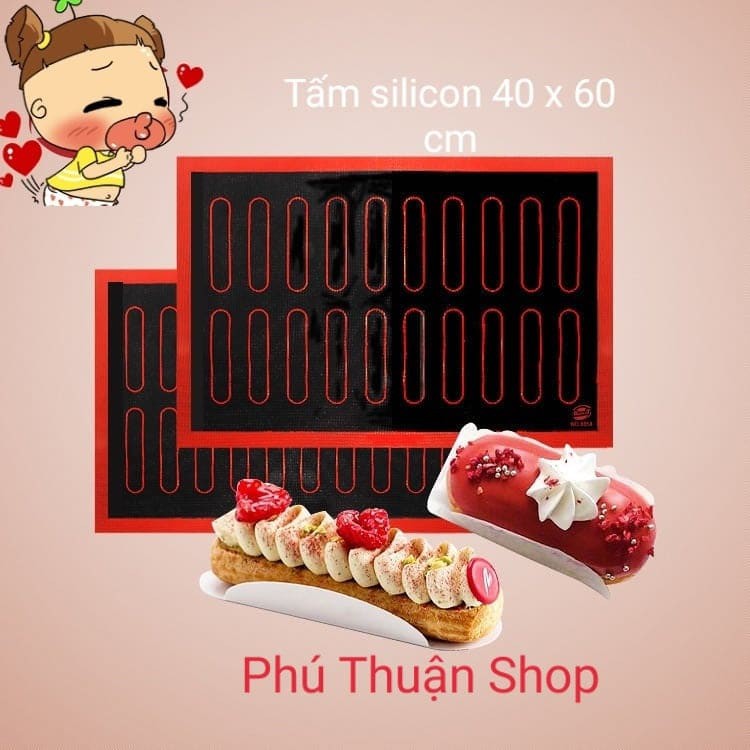 TẤM LÓT NƯỚNG BÁNH SILICON 40 X 60 CM (CHỊU ĐƯỢC NHIỆT TRONG LÒ NƯỚNG)