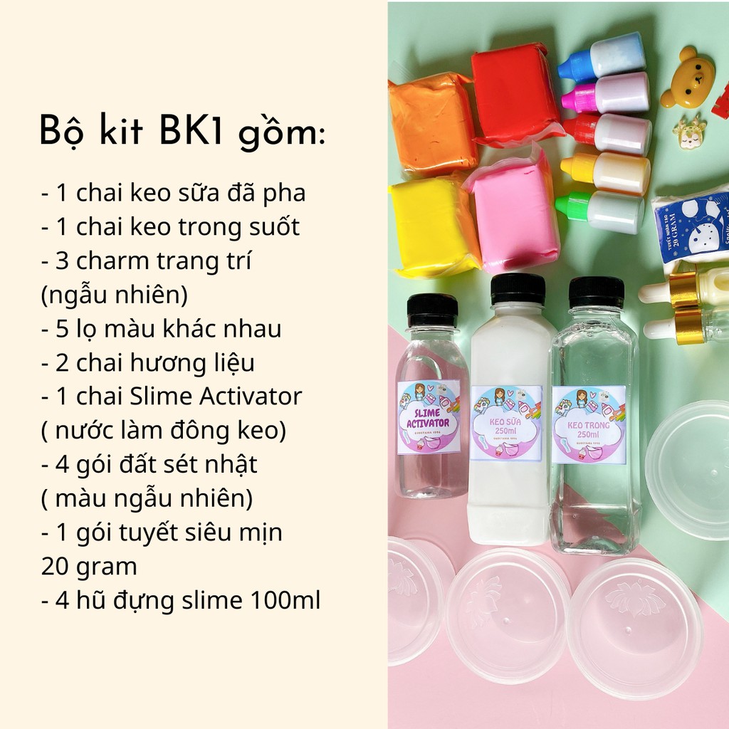 [Mã 253LIFESALE giảm 8% đơn 99K] Bộ kit làm slime đầy đủ - Bộ kit số 1 Gudetama 1996 BK1