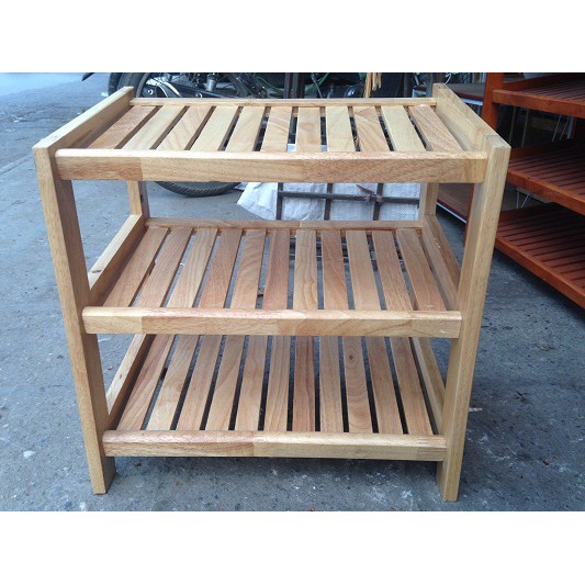 ❌SHIP 0Đ❌Kệ Giày Dép Bằng Gỗ Thịt 3 Tầng Rộng 45-62-80cm