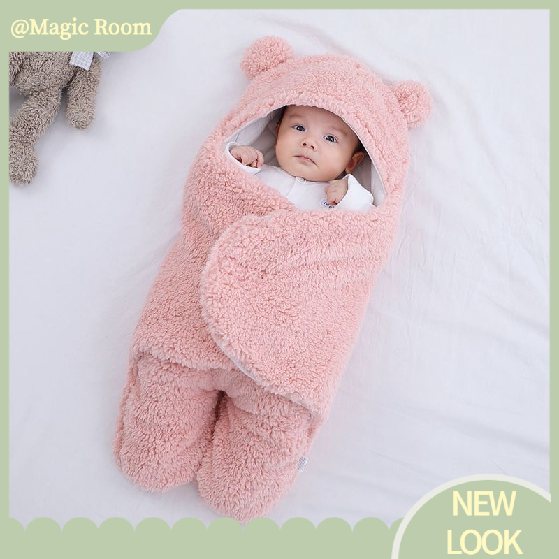Babyfair. Chăn quấn trẻ em Polyester Len Mô hình hoạt Mềm mại Thân thiện với Da Túi ngủ 70cm
