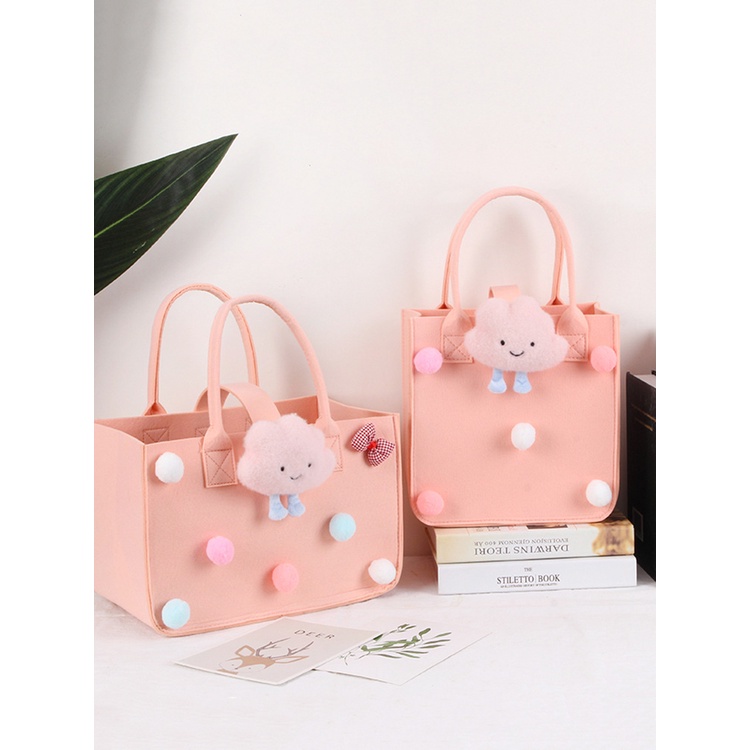 Túi xách JASMIN NOIR chất liệu nỉ họa tiết hoạt hình nhiều kiểu tùy chọn thiết kế thời trang cho nữ
