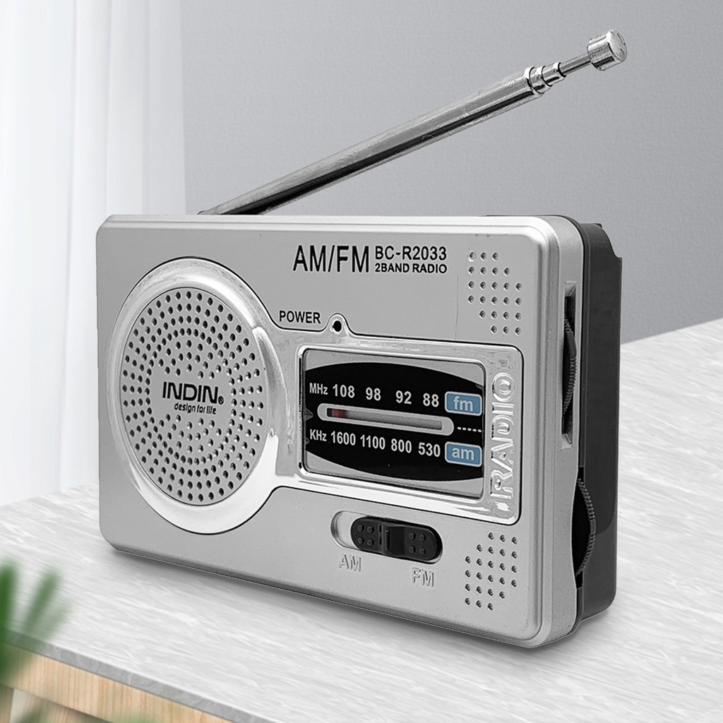 Radio Mini huarmey BC-R2033 AM FM Bỏ Túi Công Suất Thấp Tích Hợp Loa Tiện Dụng Cho Gia Đình