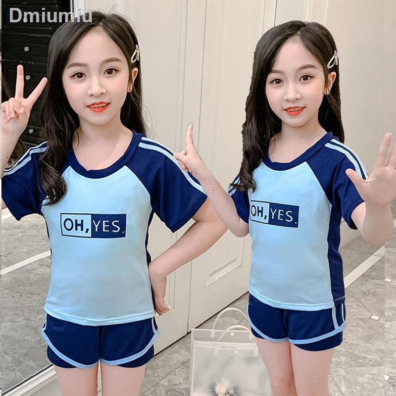 ◇✼Trẻ em nữ sinh viên thể thao quần áo bơi kiểu váy bảo thủ quần áo bơi suối nước nóng