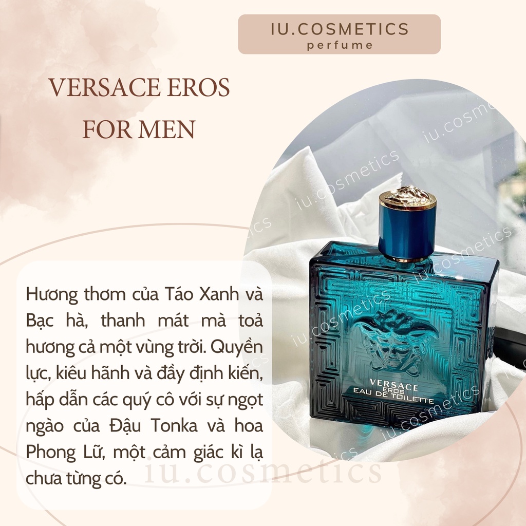 Nước hoa nam Versace Eros 100ml - Dầu thơm nam tính gợi cảm thu hút - iu.cosmetics