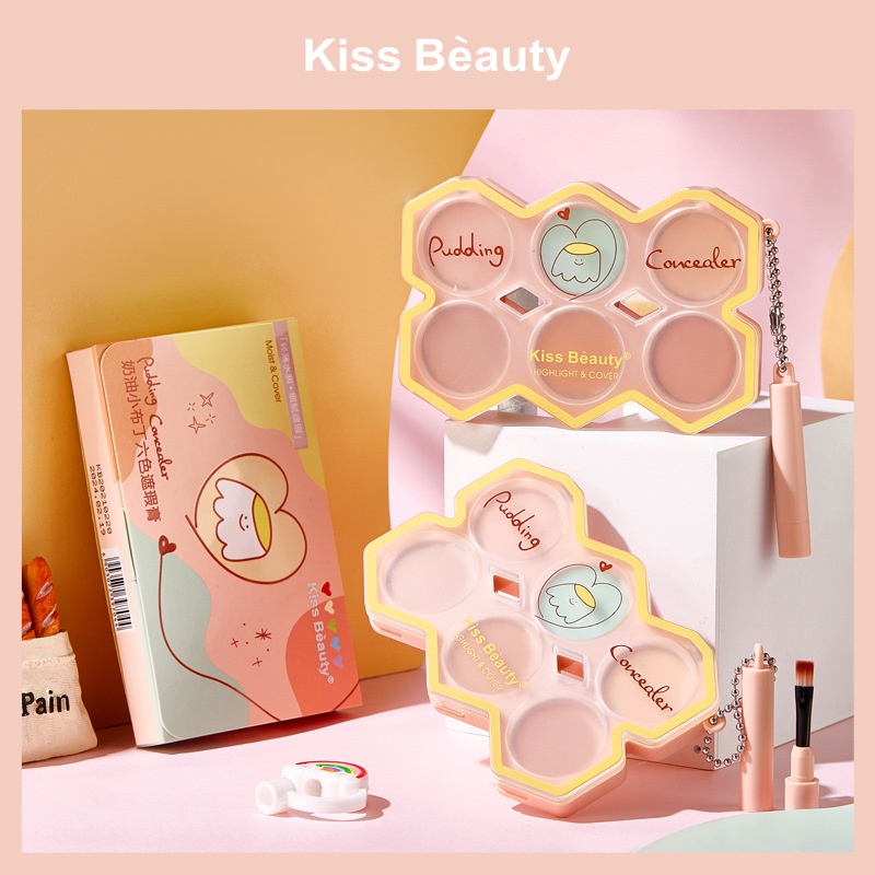 Kiss Beauty Sáu Màu Che Khuyết Điểm, Che Đi Quầng Thâm Và Quầng Thâm Dưới Mắt, Làm Sáng Và Sửa Vùng Da. | BigBuy360 - bigbuy360.vn