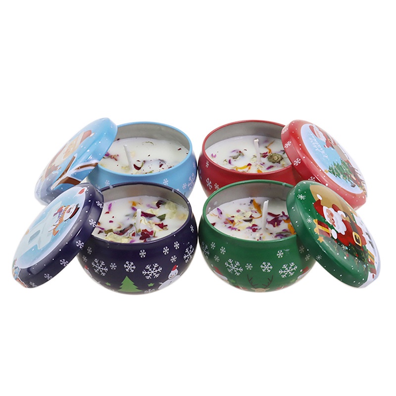 Set 4 hộp nến thơm thiên nhiên - Nến thơm mùi tinh dầu để phòng cao cấp trang trí noel - Gia Dụng Tân Thanh