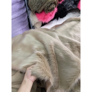 Thảm lông màu kem sữa dày