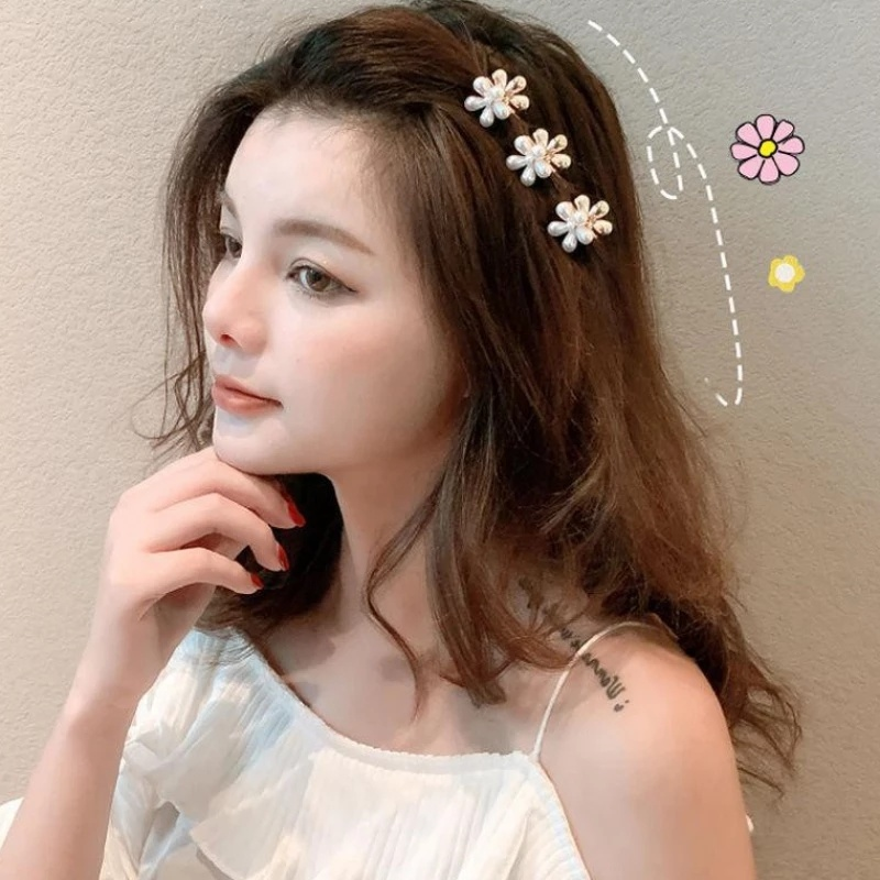 Kẹp tóc kim loại đính ngọc trai giả xinh xắn cho nữ