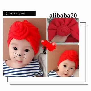 Mũ turban xoắn ốc chất thun lụa cho bé