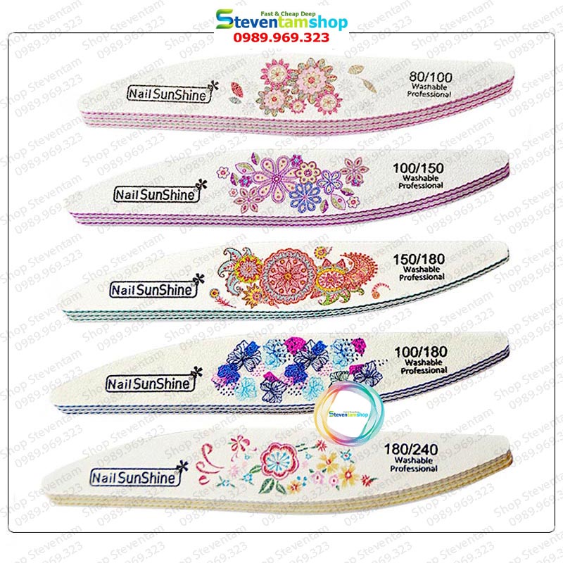 Dũa móng giả Sunshine hình lá liễu full các loại nhám