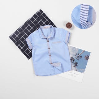 Áo Sơ Mi Bé Trai Ngắn Tay , Áo Cộc Tay Vải Linen Nhập Khẩu Hàn Quốc AA045