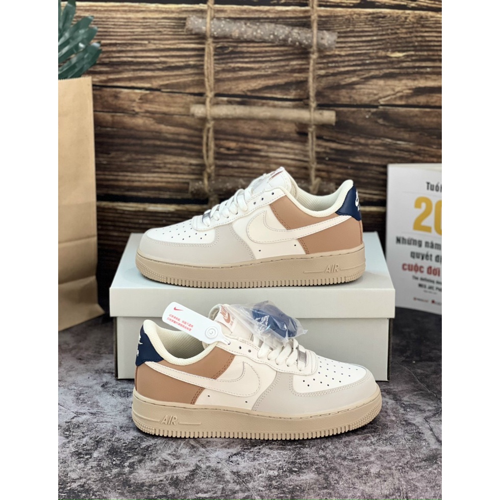 SaleGiày AF1 Trắng Xám Lông Chuột,ÂM DƯƠNG, XÁM CAM, Giày Air Force 1 Xám Trắng Da Lộn,  Full phụ kiện hàng cao cấp