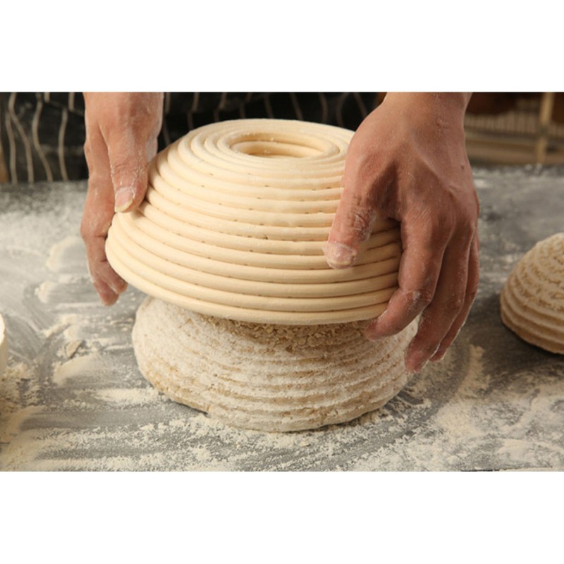 kiss Fermentation Rattan Basket with Cloth Cover Country Bread Dough Proofing Mold Baskets Bakeware