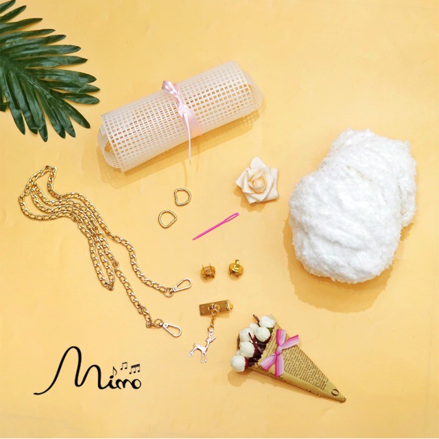 [Sẵn hàng & video] Túi Handmade Tự Đan DIY Đầy Đủ Phụ kiện dây xích chắc chắn 5 màu phối cực đẹp | BigBuy360 - bigbuy360.vn