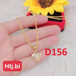 dây chuyền nữ mạ vàng dây xoắn kèm mặt kim cương đính đá sang trọng quý phái htj