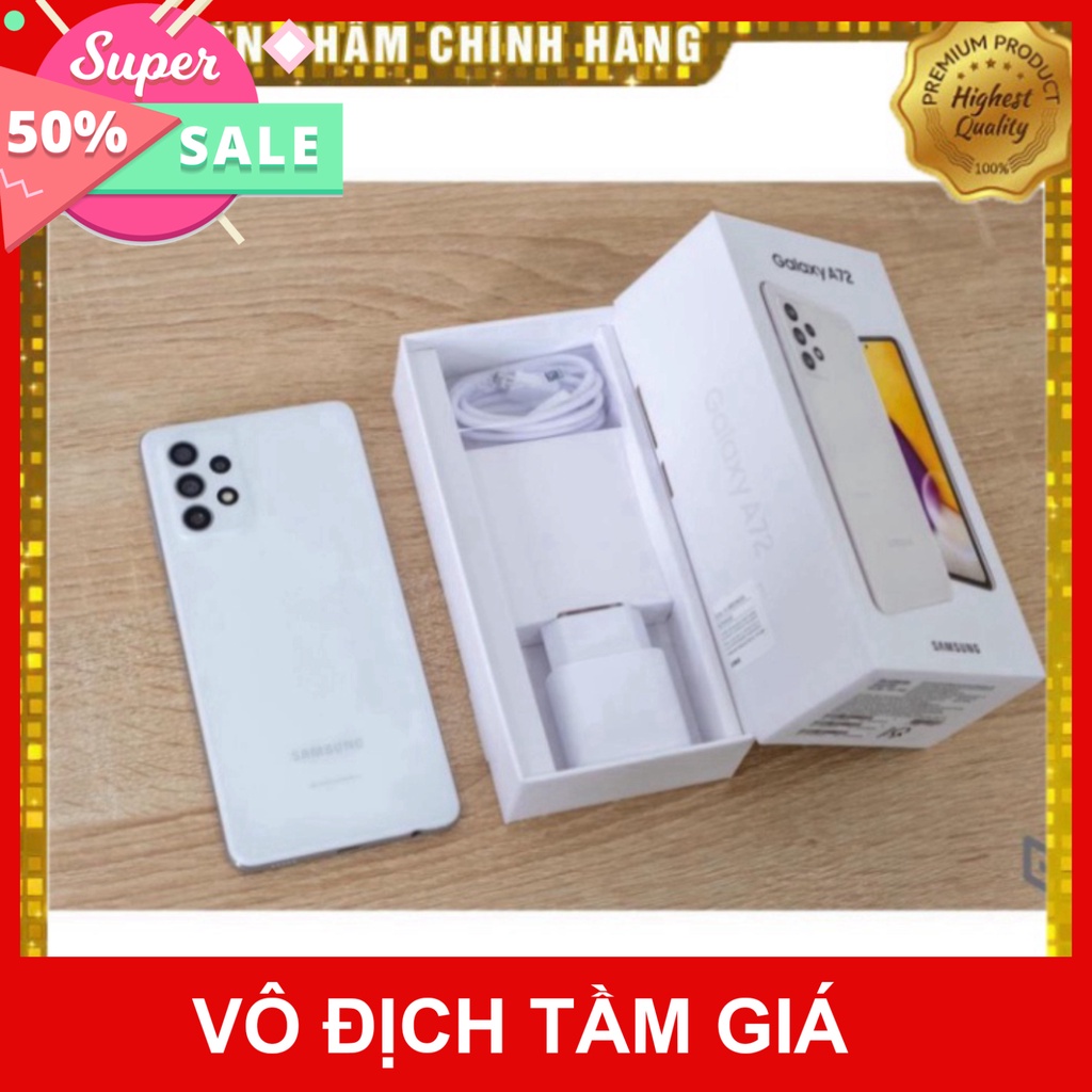 Điện thoại Samsung Galaxy A72  mới nguyên seal bh 12 toàn quốc ảnh thật
