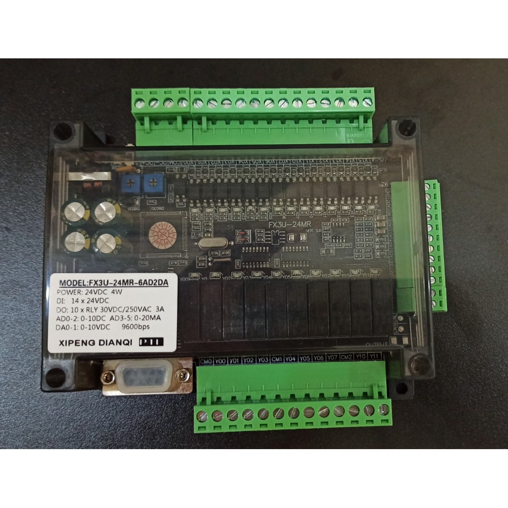 Bộ lập trình PLC FX3U-24MR Board, 6AD/2DA