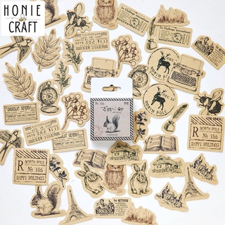Hộp 46 sticker Vintage Nhãn dán cuộc sống thường ngày phong cách retro Mo.Card