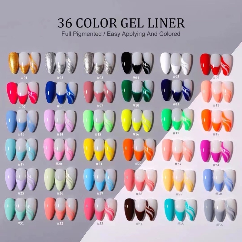 Sơn gel cọ nét vẽ set 36 màu vendeeni