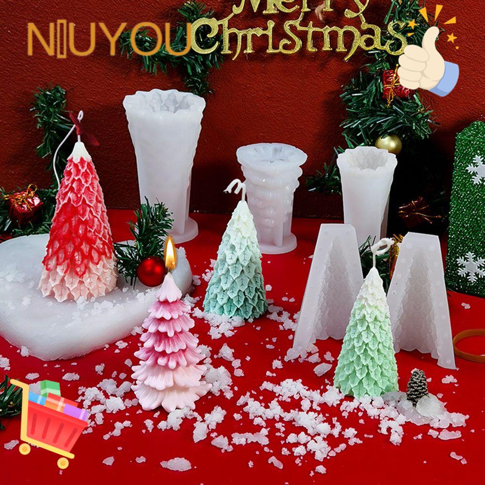 Khuôn Silicone Làm Nến Hình Cây Thông / Người Tuyết DIY