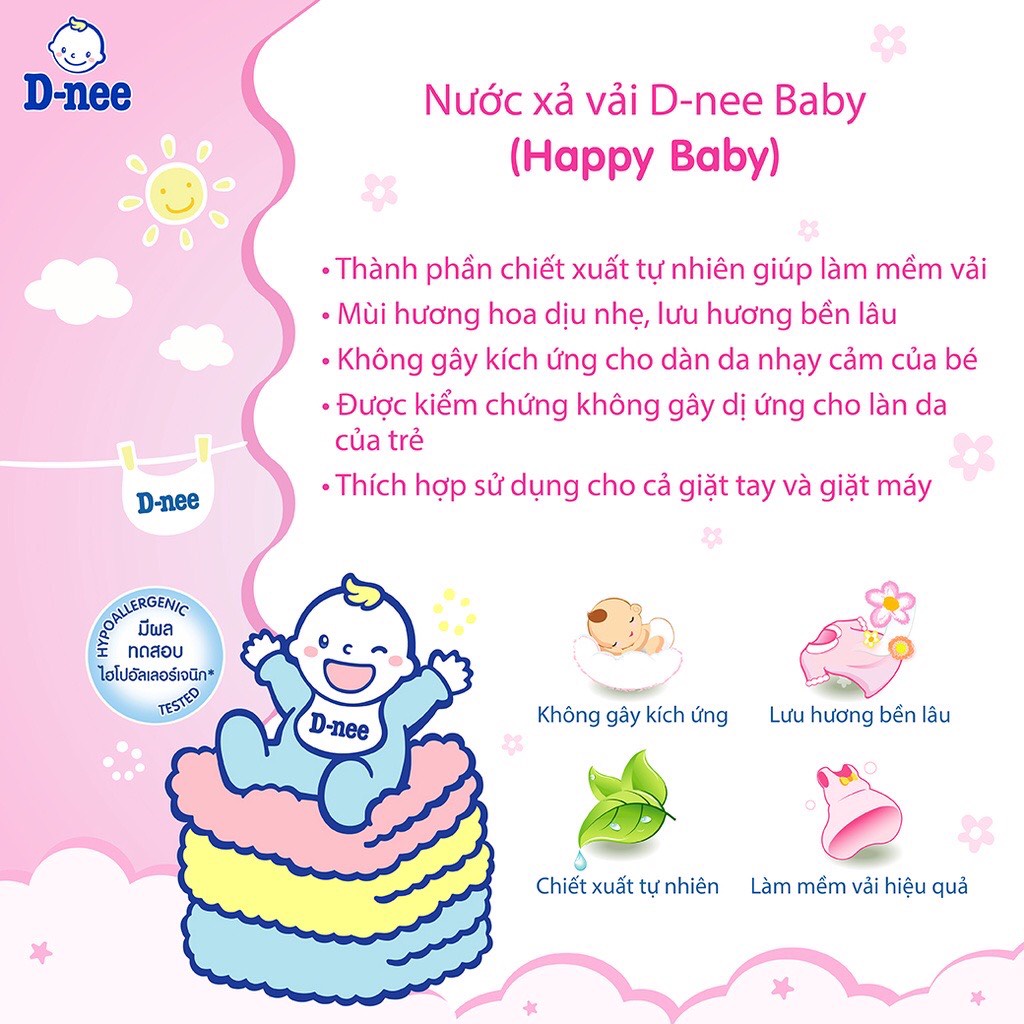 [CHÍNH HÃNG] Nước giặt/xả mềm quần áo em bé 2800ml Dnee