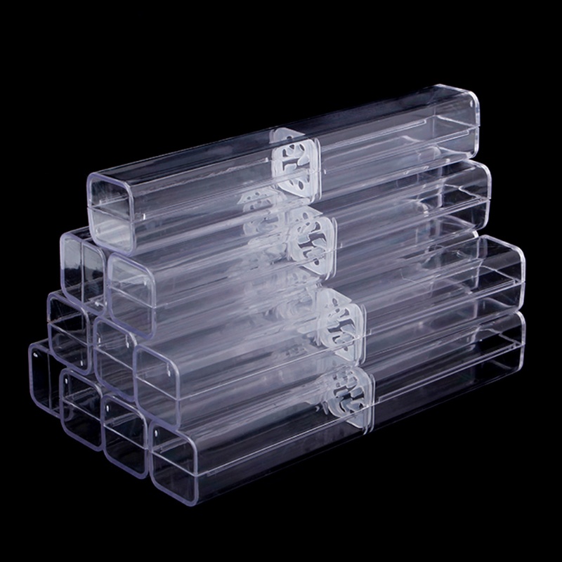 Bộ 10 Hộp Đựng Bút Mini Bằng Nhựa Acrylic Trong Suốt Ốp
