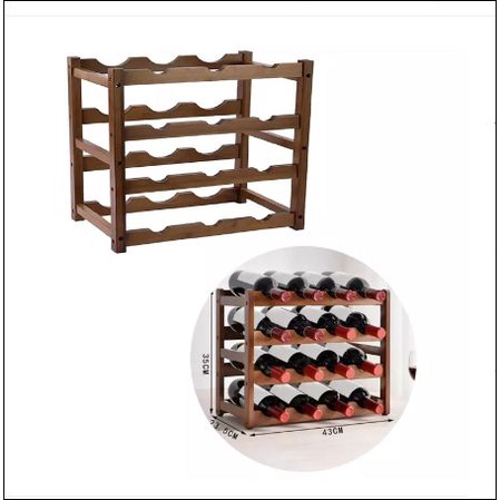 Giá Đựng Chai Sang Trọng, Chai R WINE Đứng Bằng Gỗ Lưu Trữ Kệ 4 ngăn trang trí