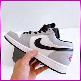 Giày Sneaker Cổ Thấp - jd1 xám chỉ đỏ,Low Smoke Grey Xám Thấp Cổ Fullbox