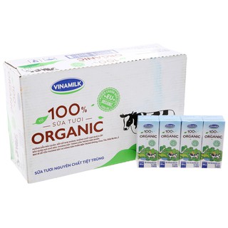 Thùng 12 Lốc Sữa tươi tiệt trùng 180ml Vinamilk 100% Organic không đường